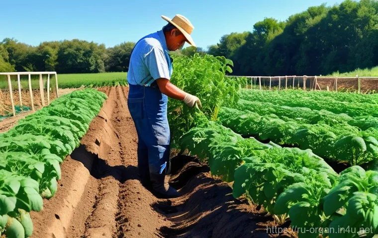 유기농업 실기 시험 - **"A wholesome family, including two parents and two children (a boy and a girl, both wearing age-ap...