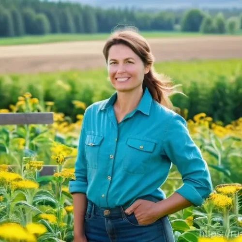 유기농업 전문가 연봉 - **Prompt:** A dedicated female organic farming specialist in her late 30s, with a warm, knowledgeabl...